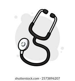 Stethoscope Cartoon Icon Vector Illustration. Isolated background.