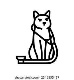 stethoscope cat breeding line icon vector. stethoscope cat breeding sign. isolated contour symbol black illustration