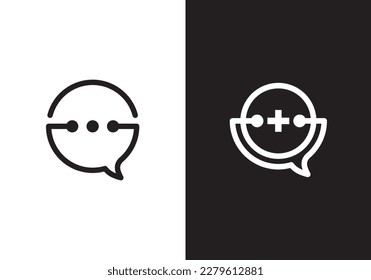 stethoscope and chat logo. creative healthcare icon vector design.