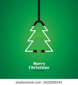 Stethoscope Christmas Tree - Hospital - Healthcare -Merry Christmas - Minimal Illustration