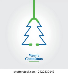 Stethoscope Christmas Tree - Hospital - Healthcare -Merry Christmas - Minimal Illustration