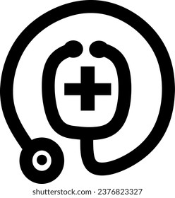 Stethoscope circle icon logo vector art. Perfect for medical presentation purpose.