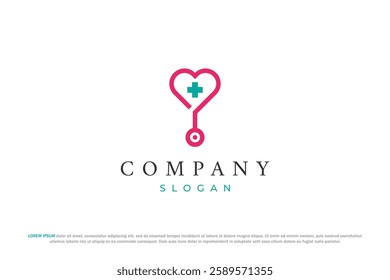 stethoscope and clinic or hospital logo