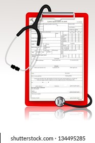 Stethoscope with clipboard eps10