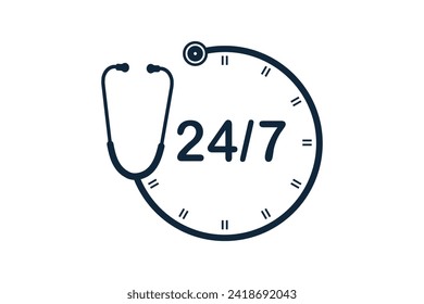 Stethoscope Clock Vector, Stethoscope Ticking Clock Concept Illustration, Uhrengrafik, Stethoskop Time Vector, Uhr der Pflege, Stethoskop TimePoint Design for Health, Health 