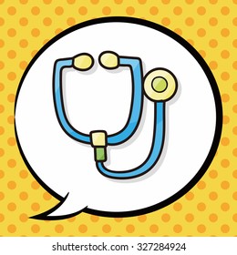 Stethoscope color doodle, speech bubble