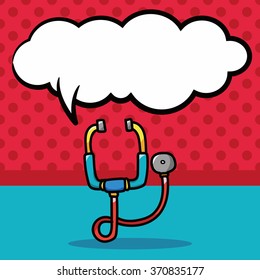 Stethoscope color doodle, speech bubble