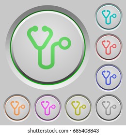 Stethoscope color icons on sunk push buttons
