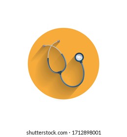 stethoscope colorful flat icon with shadow. medical icon