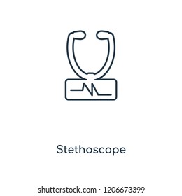 Stethoscope concept line icon. Linear Stethoscope concept outline symbol design. This simple element illustration can be used for web and mobile UI/UX.