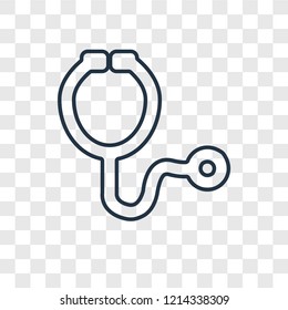 Stethoscope concept vector linear icon isolated on transparent background, Stethoscope concept transparency concept in outline style