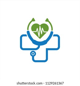 Stethoscope Cross Logo, Medical Healthcare Stethoscope icon