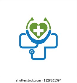 Stethoscope Cross Logo, Medical Healthcare Stethoscope icon