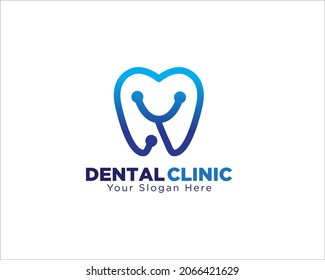 stethoscope dental clinic logo designs simple modern for medical service