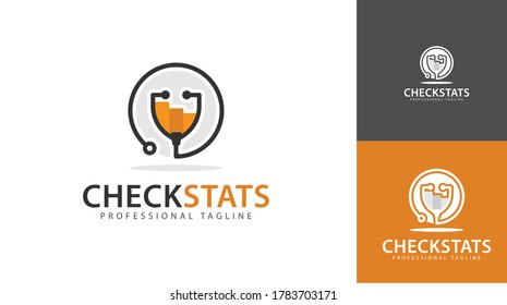 Stethoscope design combined with statistical forms. There are also two color concepts. vector