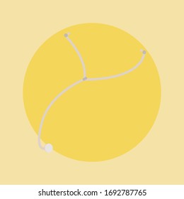 The stethoscope design functions as a doctor's tool icon.