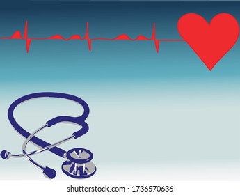 Stethoscope for the diagnosis of the patient's heartbeat.