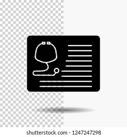 stethoscope, doctor, cardiology, healthcare, medical Glyph Icon on Transparent Background. Black Icon
