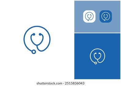 Stethoscope Doctor Medical Equipment Hospital Instrument Icon Vector Logo Design Illustration