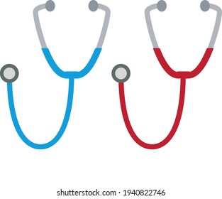 Stethoscope. Doctors symbol. Stethoscopes of different colors.