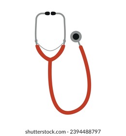 A stethoscope is a doctor's tool for diagnosing the sounds of the heart, lungs and other organs. Vector illustration on a white background isolated. 