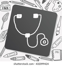 Stethoscope doodle drawing