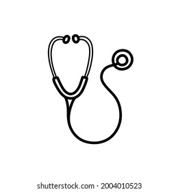 stethoscope doodle icon, vector illustration