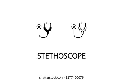 Ilustración de material de diseño de doble icono de Stethoscope
