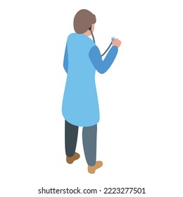 Stethoscope examination icon isometric vector. Medical patient. Care clinic