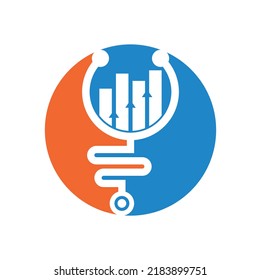Stethoscope finance logo design icon vector. Nurse accounting logo. Medical pharmacy logo design template.