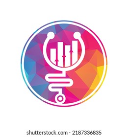 Stethoscope finance logo design icon vector. Nurse accounting logo. Medical pharmacy logo design template.	