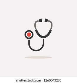 Stethoscope flat color icon with shade on a beige background