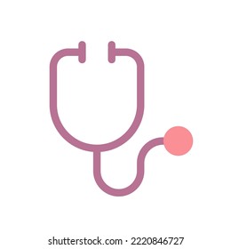 Icono de Stethoscope de color plano. Instrumento médico. cita con el médico. Control de salud. Elemento simple relleno para la aplicación móvil. Pictograma sólido colorido. Ilustración RGB aislada por vectores