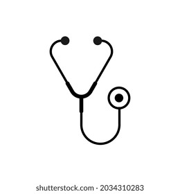 Stethoscope Flat Design Icon Vector Illustration 