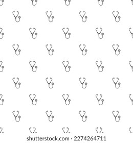 Stethoscope Flat Design pattern silhouette Icon. Vector Illustration 