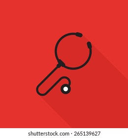 Stethoscope flat design vector icon