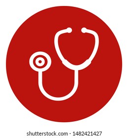 Stethoscope flat diagnostic icon vector. Doctor item, hospital pictogram isolated on background