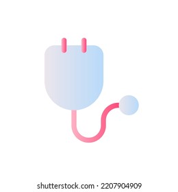 Stethoscope Flat Gradient Two-color Ui Icon. Medical Examination Instrument. Equipment. Simple Filled Pictogram. GUI, UX Design For Mobile Application. Vector Isolated RGB Illustration