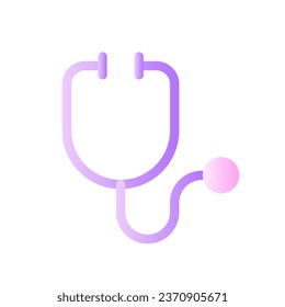 Stethoscope flat gradient two-color ui icon. Medical instrument. Doctor appointment. Health checkup. Simple filled pictogram. GUI, UX design for mobile application. Vector isolated RGB illustration