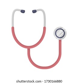 Stethoscope flat icon. Colorful illustration of stethoscope. Vector.