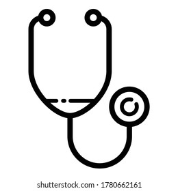 Stethoscope Flat Icon Isolated On White Background