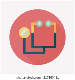 stethoscope flat icon with long shadow