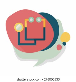 stethoscope flat icon with long shadow