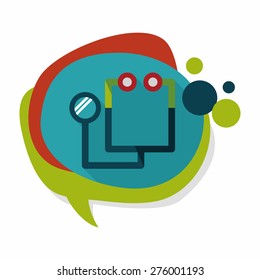 stethoscope flat icon with long shadow