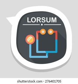 stethoscope flat icon with long shadow