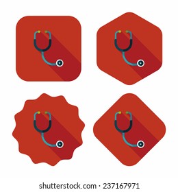 stethoscope flat icon with long shadow,eps10
