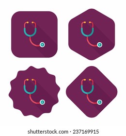 stethoscope flat icon with long shadow,eps10