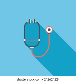stethoscope flat icon with long shadow,eps10