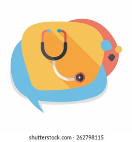 stethoscope flat icon with long shadow,eps10
