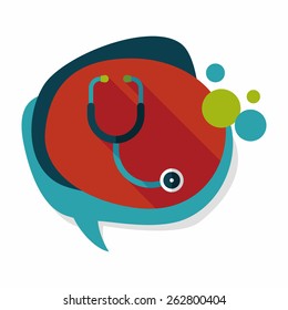 stethoscope flat icon with long shadow,eps10
